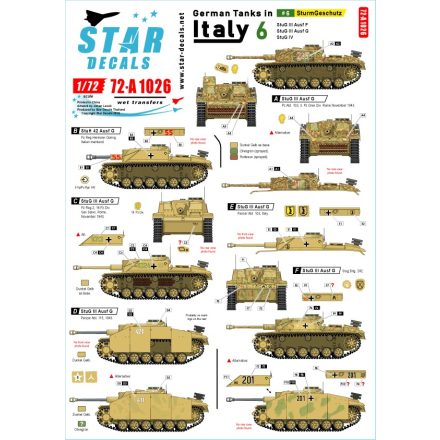 Star Decals German tanks in Italy # 6. Sturmgeschutz. matrica