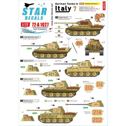 Star Decals German tanks in Italy # 7. Pz.Kpfw.V Panther Ausf.A and Ausf.G. matrica
