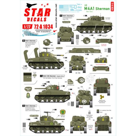 Star Decals US M4A1 Sherman matrica
