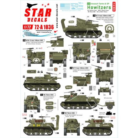 Star Decals US Assault Tanks & S.P. Howitzers matrica