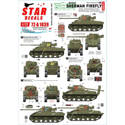 Star Decals British Sherman Firefly matrica