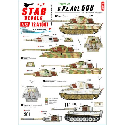 Star Decals Tigers of sPzAbt 508. Tiger I and Tiger 2 on the Eastern Front matrica