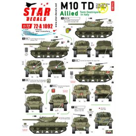   Star Decals Allied Tank Destroyers in Italy. M10 TD. France, South Africa, New Zealand, US, Britain, Poland matrica
