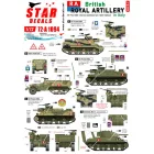 Star Decals British Royal Artillery in Italy. M7 Priest HMC, Sherman Command Tank, M3A1 Halftrack matrica