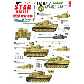   Star Decals Tiger I - s.Pz.Abt. 503 # 2. 1942-43. Initial, early and mid production matrica