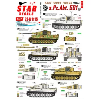   Star Decals s.Pz.Abt. 501 1943-44. East Front Tigers. Tiger I and Befehls-Tiger I Mid production matrica