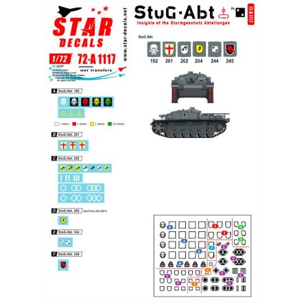 Star Decals StuG-Abt # 2. Generic insignia and unit markings for the Sturmgeschütz units matrica