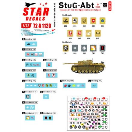 Star Decals StuG-Abt # 5. Generic insignia and unit markings for the Sturmgeschütz units matrica