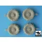 Black Dog Staghound snowchained wheels set for Bronco kit, 4 resin parts – járműmakett-kiegészítő