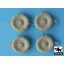 Black Dog Staghound snowchained wheels set for Bronco kit, 4 resin parts – járműmakett-kiegészítő