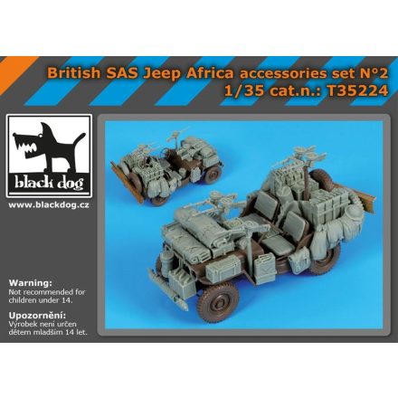 Black Dog British SAS jeep Africa accessories set for Tamiya