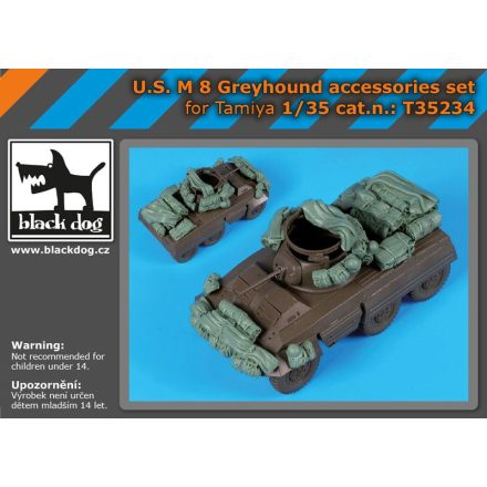Black Dog U.S. M 8 Greyhound accessories set for Tamiya