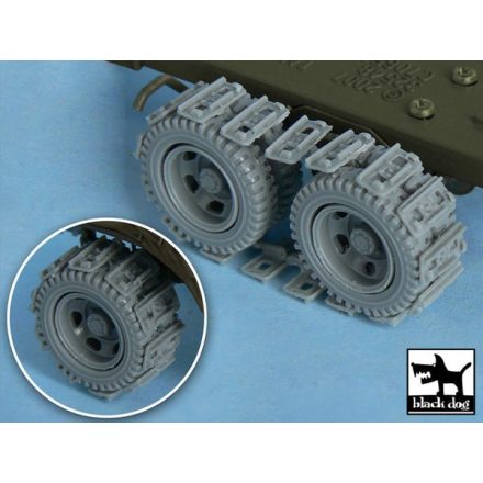 Black Dog US 2 1/2 ton Cargo Truck Traction devices for Tamiya