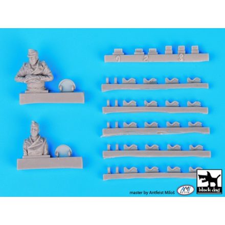 Black Dog King Tiger tank crew plus detail set for Tamiya