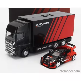   TARMAC TOYOTA YARIS GR PANDEM ADVAN WITH TRUCK CAR TRANSPORTER 2023