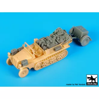   Black Dog Sd.Kfz 10 with Sd.Ah.32 accessories set for MK 72 – járműmakett-kiegészítő