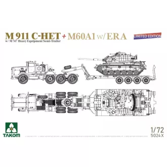   Takom US M911 C-HET with M747 Heavy Equipment Semi-Trailer and M60A1 with ERA makett