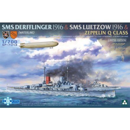 Takom SMS Derfflinger 1916 + SMS Lützow 1916 + Zeppelin Q-class (Waterline) Limited Edition makett