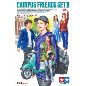  Tamiya Campus Friends Set II (plus scooter) - motorkerékpár makett