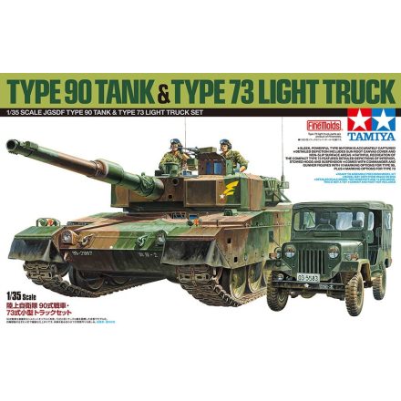 Tamiya JGSDF Type 90 Tank & Type 73 Light Truck Set makett