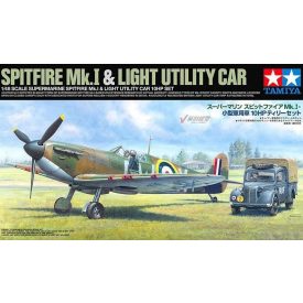   Tamiya Supermarine Spitfire Mk.I & Light Utility Car 10HP Tilly Set makett