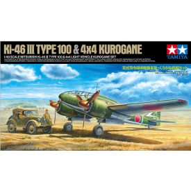   Tamiya Mitsubishi Ki-46 III Type 100 & 4x4 Light Vehicle Kurogane Set makett