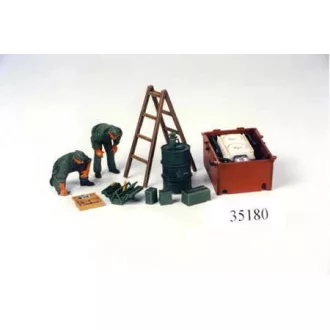   Tamiya German Tank Engine Maintenance Crew Set - katonai figura makett