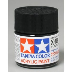 Tamiya Mini Acrylic X-18 Semi Gloss Black