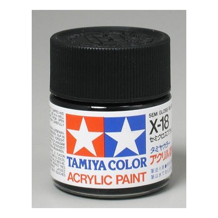 Tamiya Mini Acrylic X-18 Semi Gloss Black
