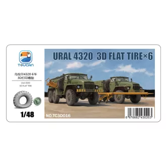   Toucan Model URAL 4320 3D FLAT TIRE×4 műgyanta jármű kiegészítő