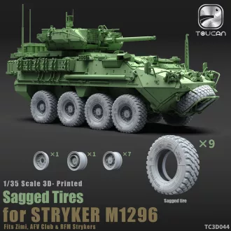   Toucan Model 3D-Printed Sagged Tires for STRYKER M1296 műgyanta harcjármű kiegészítő