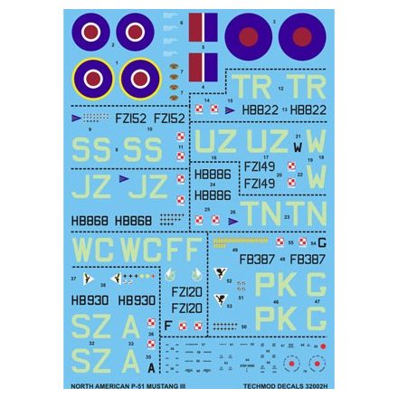 Techmod North American P-51 Mustang III matrica