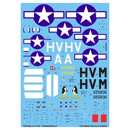 Techmod Republic P-47D Thunderbolt Razorback matrica