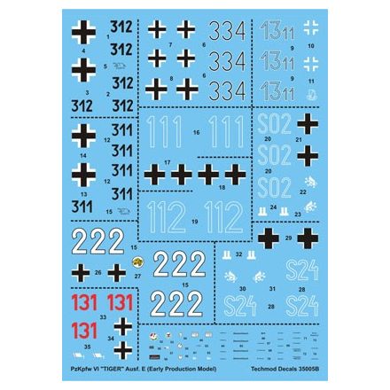 Techmod Pz.Kpfw.VI Tiger Ausf.E (Early Production Model) matrica