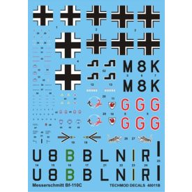 Techmod Messerschmitt Bf 110C matrica