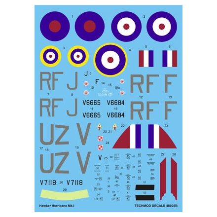 Techmod Hawker Hurricane Mk I matrica