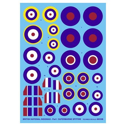 Techmod British National Insignias - Supermarine Spitfire matrica