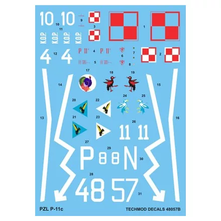 Techmod PZL P.11c matrica