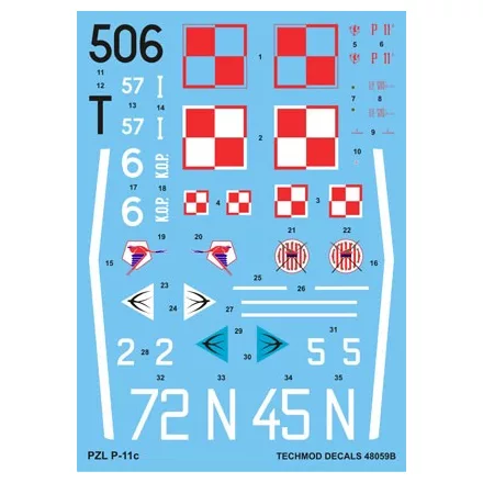 Techmod PZL P.11c matrica