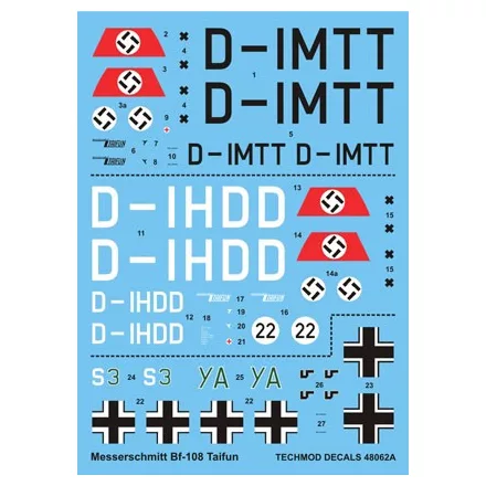 Techmod Messerschmitt Bf 108 Taifun matrica