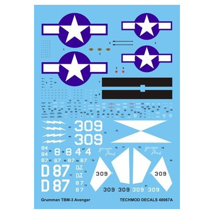 Techmod Grumman TBM-3 Avenger matrica