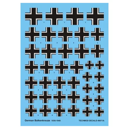 Techmod German Luftwaffe Balkenkreuze 1936-1940 matrica