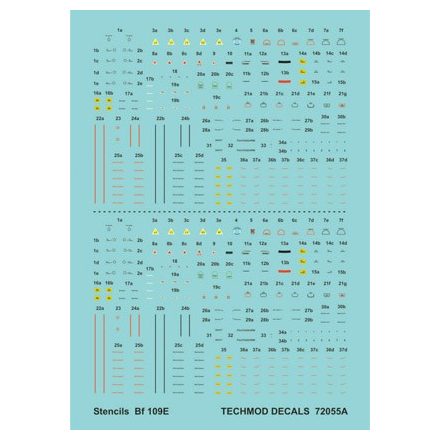 Techmod Stencils for Bf 109E matrica