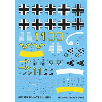 Techmod Messerschmitt Bf 109F-4 makett matrica