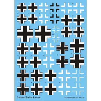 Techmod German Luftwaffe Balkenkreuze makett matrica