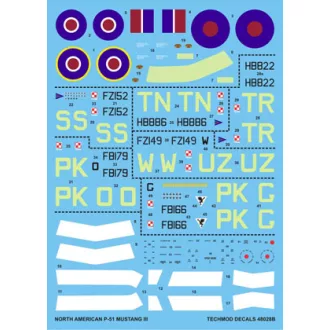 Techmod North American P-51 Mustang III makett matrica