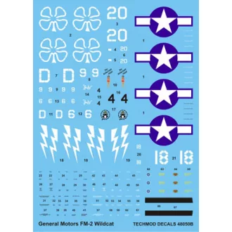 Techmod General Motors FM-2 Wildcat makett matrica