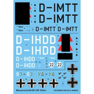 Techmod Messerschmitt Bf 108 Taifun makett matrica