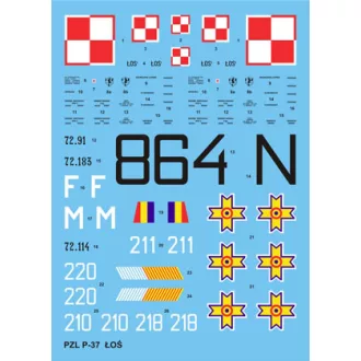 Techmod PZL-37 Łoś makett matrica