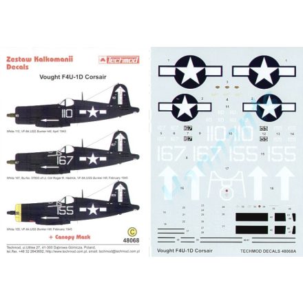 Techmod Vought F4U-1D Corsair matrica